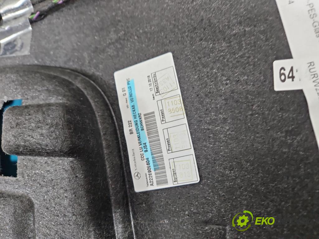 Mercedes S W222 2013-2020 3.0 cdi 656929 340KM: automatic 250 kW 2925 cm3 4- zadná A2226908004 (Pláto kufra)