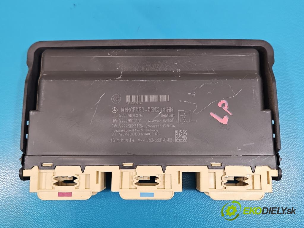 Mercedes S W222 2013-2020 3.0 cdi (656929) 340KM: automatic 250 kW 2925 cm3 4- riadiaca jednotka ostatné A2229000816