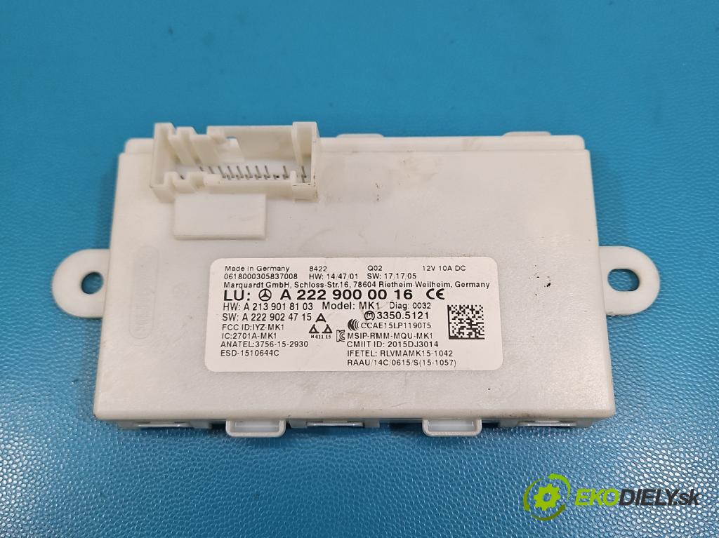 Mercedes S W222 2013-2020 3.0 cdi (656929) 340KM: automatic 250 kW 2925 cm3 4- riadiaca jednotka ostatné A2229000016