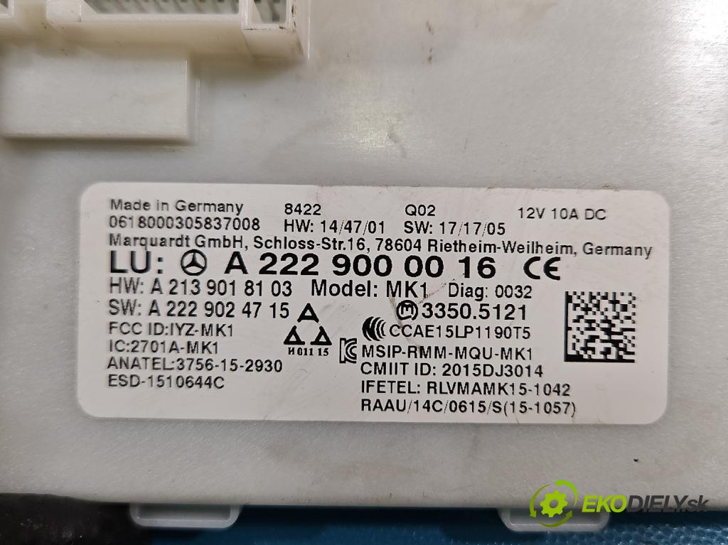 Mercedes S W222 2013-2020 3.0 cdi (656929) 340KM: automatic 250 kW 2925 cm3 4- riadiaca jednotka ostatné A2229000016