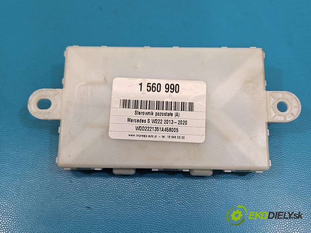 Mercedes S W222 2013-2020 3.0 cdi (656929) 340KM: automatic 250 kW 2925 cm3 4- riadiaca jednotka ostatné A2229000016