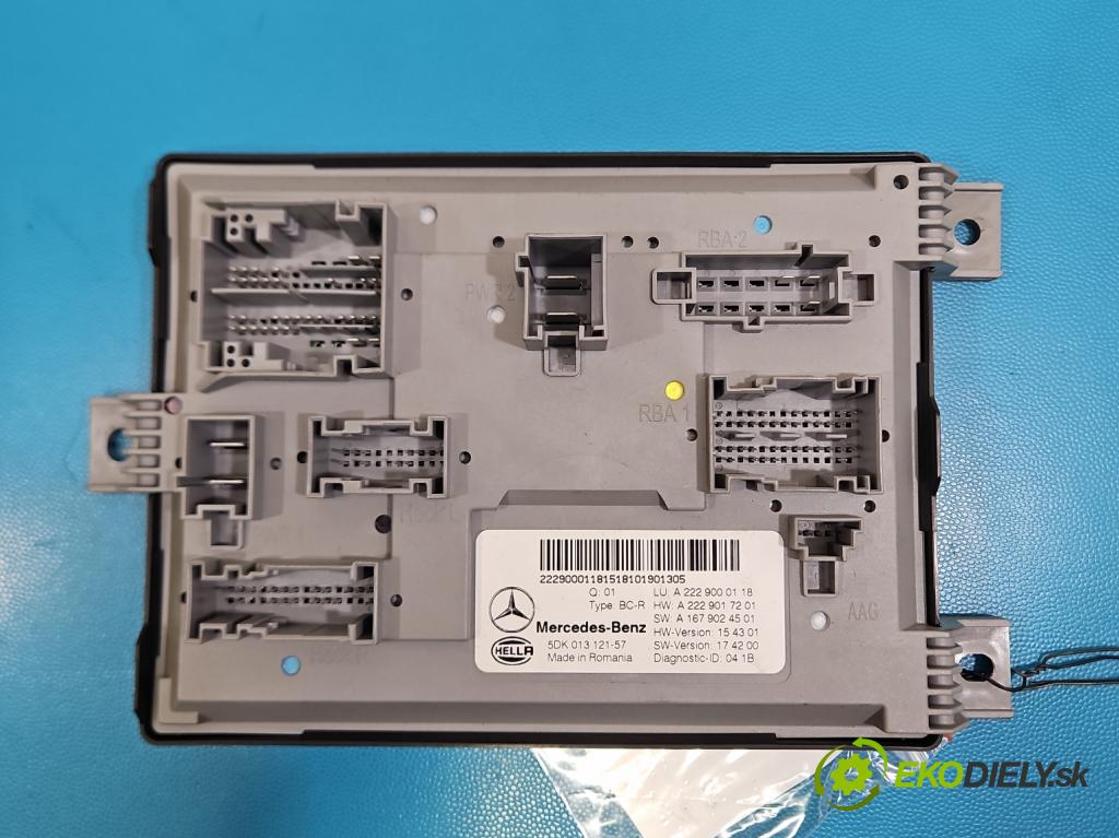 Mercedes S W222 2013-2020 3.0 cdi (656929) 340KM: automatic 250 kW 2925 cm3 4- riadiaca jednotka ostatné A2229000118
