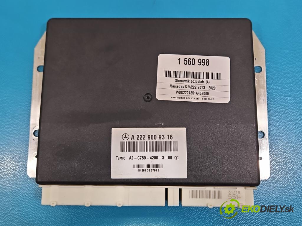 Mercedes S W222 2013-2020 3.0 cdi (656929) 340KM: automatic 250 kW 2925 cm3 4- riadiaca jednotka ostatné A2229009316