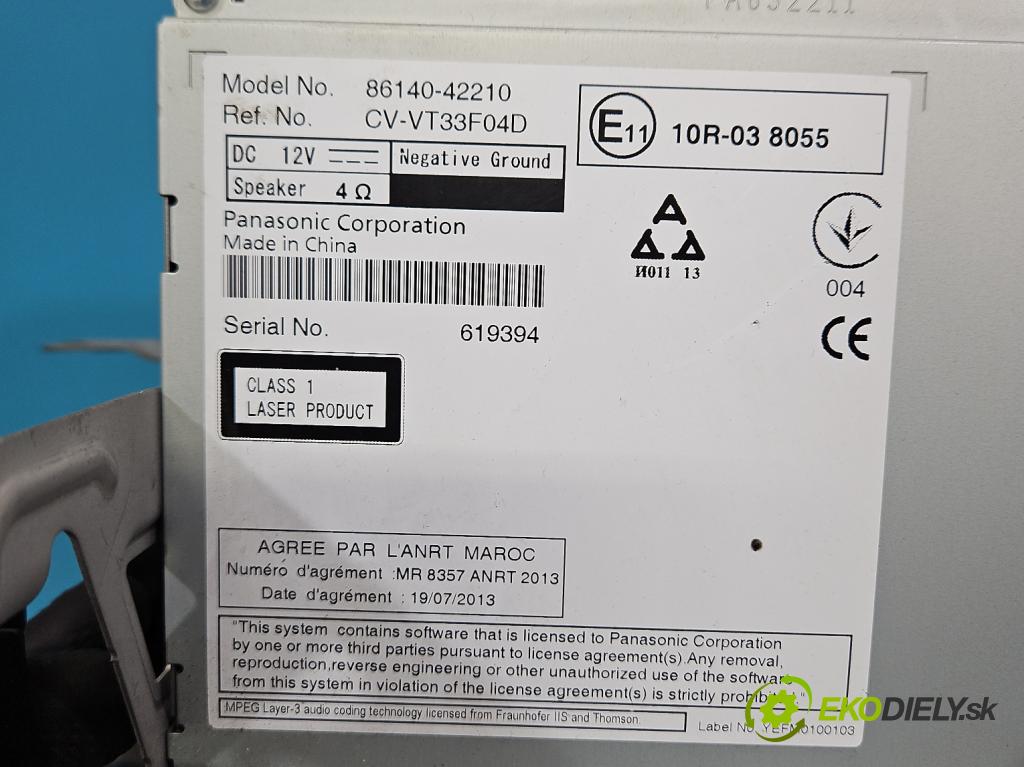 Toyota Rav4 IV 2013-2018 2.0 D4D 124hp manual 91 kW 1998 cm3 5- Radio originál 86140-42210