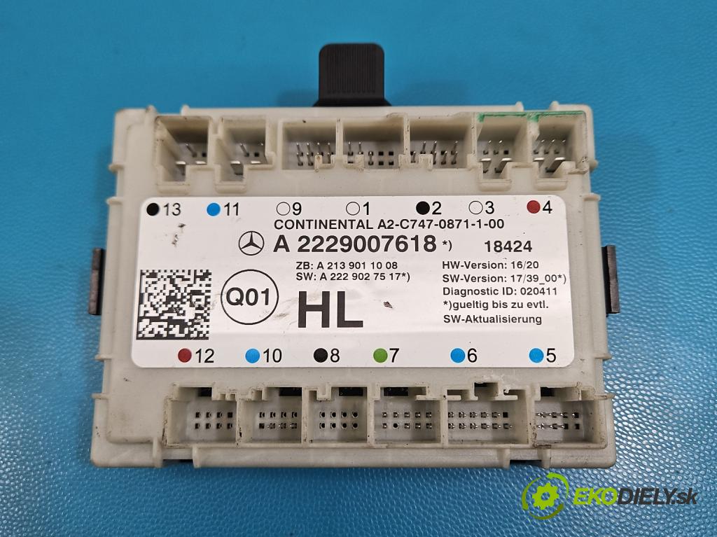 Mercedes S W222 2013-2020 3.0 cdi (656929) 340KM: automatic 250 kW 2925 cm3 4- riadiaca jednotka ostatné A2229007618