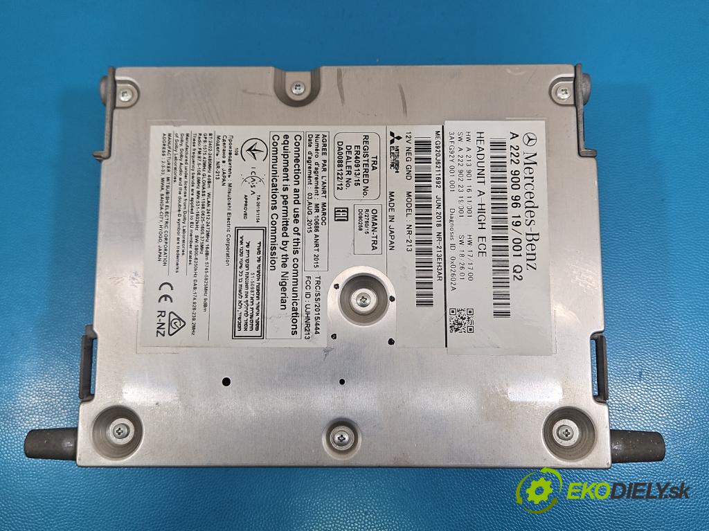 Mercedes S W222 2013-2020 3.0 cdi 656929 340KM: automatic 250 kW 2925 cm3 4- Radio originál A2229009619