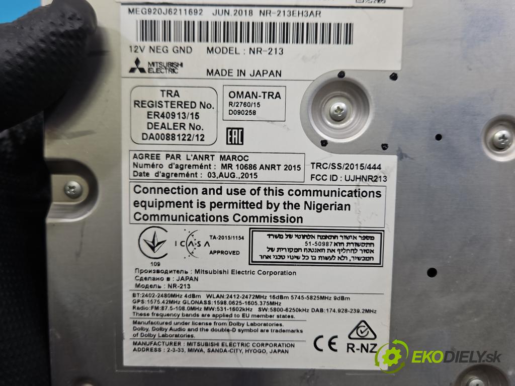 Mercedes S W222 2013-2020 3.0 cdi 656929 340KM: automatic 250 kW 2925 cm3 4- Radio originál A2229009619