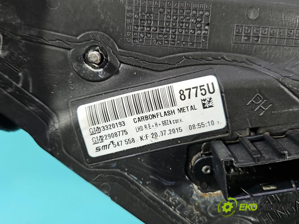 Opel Insignia A 2008-2017 2.0 cdti B20DTH: 170 HP manual 125 kW 1956 cm3 5- zrkadlo pravé 13320193 (Kľučka dverí ostatné)