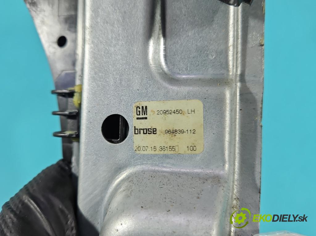 Opel Insignia A 2008-2017 2.0 cdti B20DTH: 170 HP manual 125 kW 1956 cm3 5- mechanizmus okna zadné ľavý 964839-112