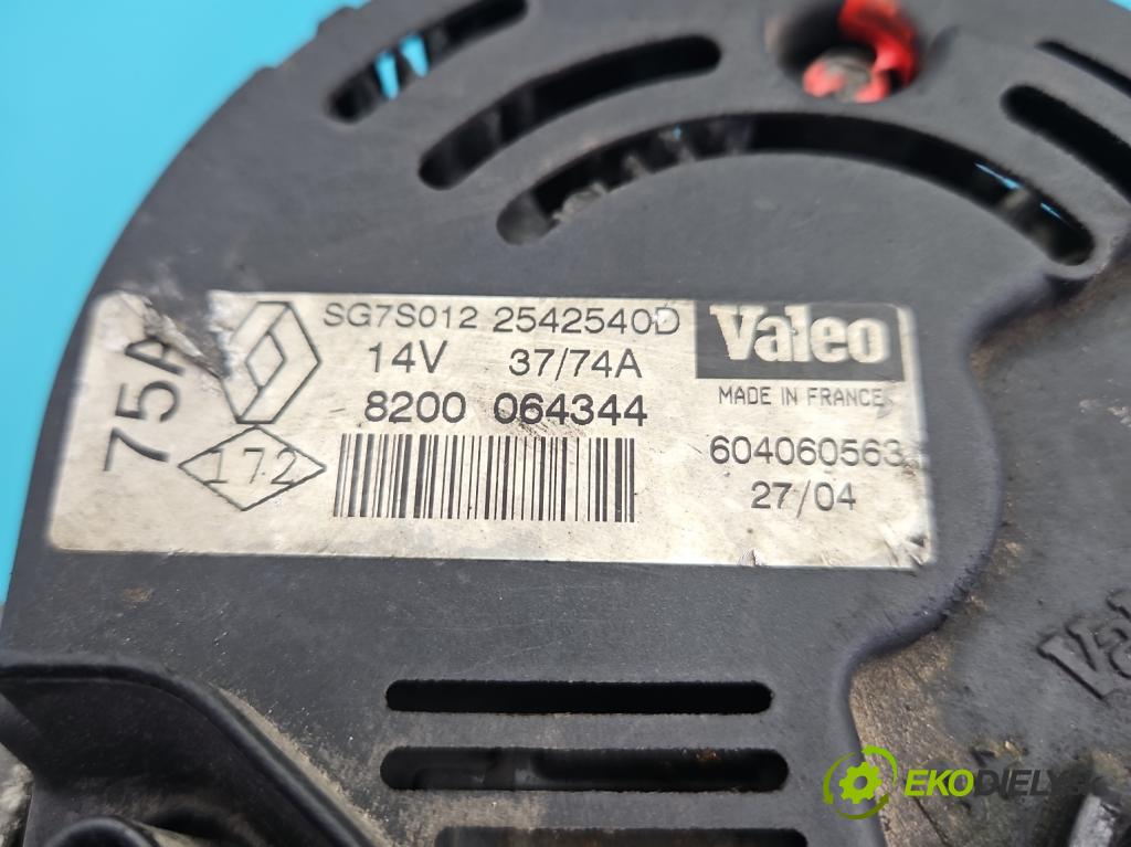 Renault Clio II 1998-2012 1.2 8V 58 HP manual 43 kW 1149 cm3 5- Alternator 8200064344 (Alternátor)