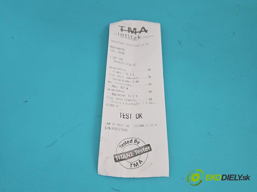 Renault Clio II 1998-2012 1.2 8V 58 HP manual 43 kW 1149 cm3 5- štartér D7E1 (Štartér)