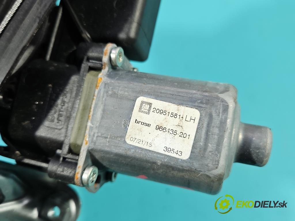 Opel Insignia A 2008-2017 2.0 cdti B20DTH: 170 HP manual 125 kW 1956 cm3 5- mechanizmus okna predné ľavý 20951581