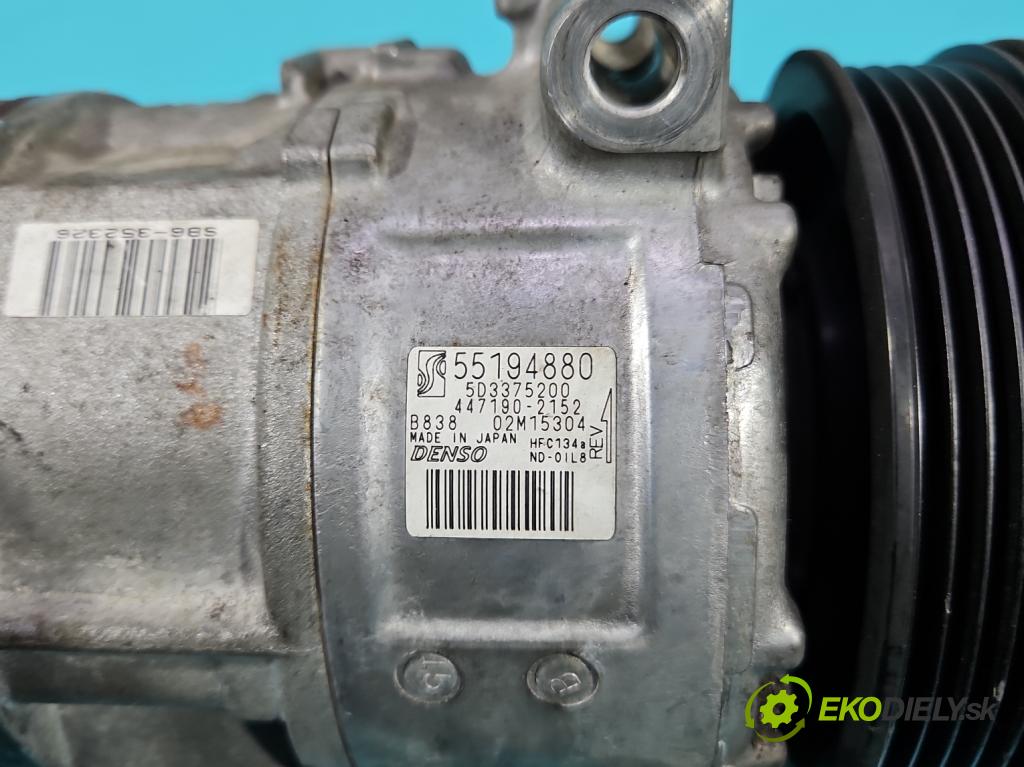 Fiat Punto Grande 1.4 8V 77 hp manual 57 kW 1368 cm3 5- Kompresor: klíma 55194880 (Kompresor klimatizace)