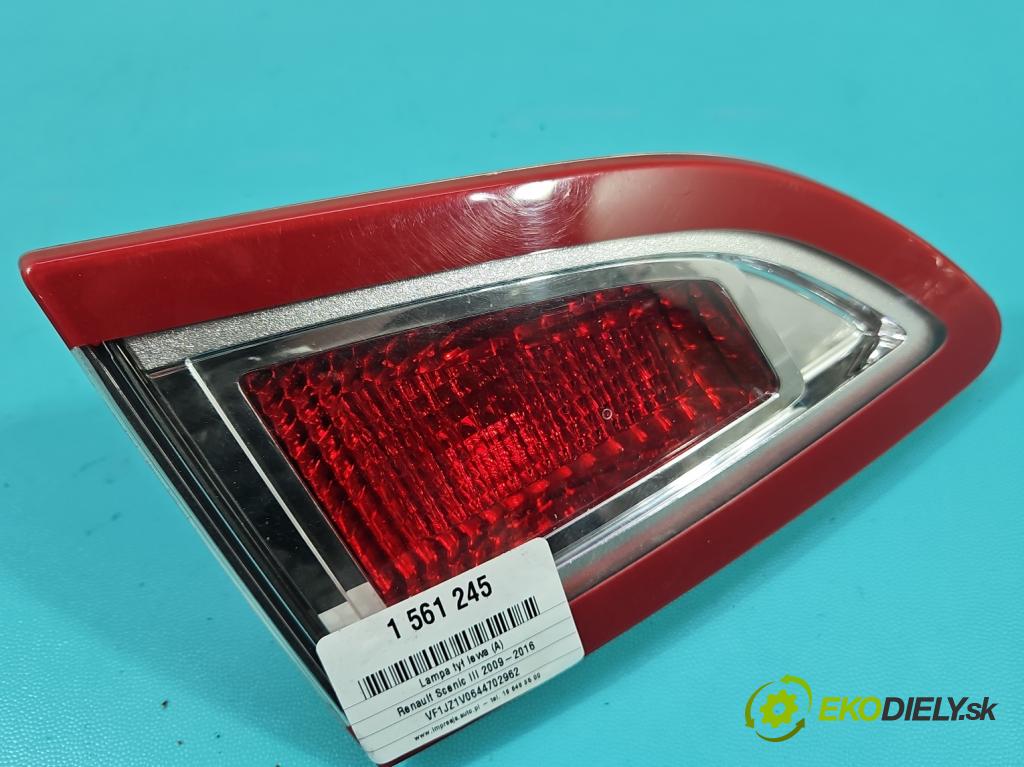 Renault Scenic III 2009-2016 1.4 131 HP manual 96 kW 1397 cm3 5- svetlo / reflektor zadné ľavé 265550018R (Kľučka dverí ostatné)