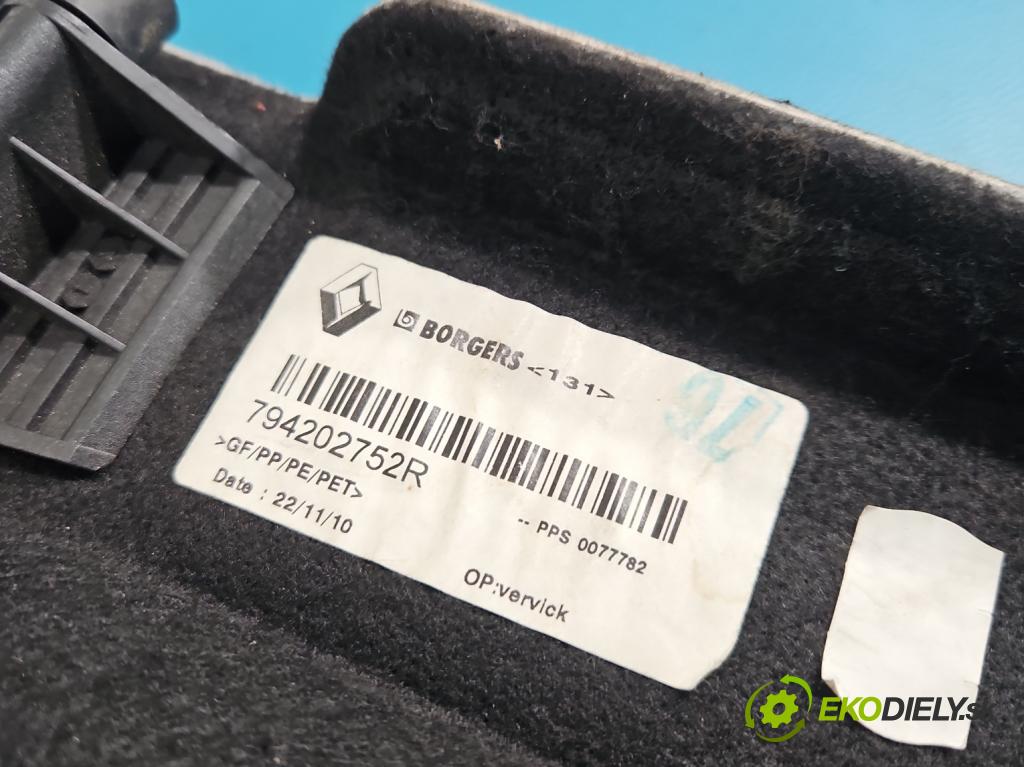 Renault Scenic III 2009-2016 1.4 131 HP manual 96 kW 1397 cm3 5- zadná 794202752R (Pláto kufra)