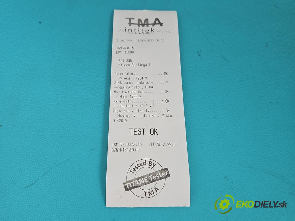 Citroen Berlingo I 1996-2008 2.0 hdi 90 HP manual 66 kW 1997 cm3 5- štartér D7R27 (Štartér)