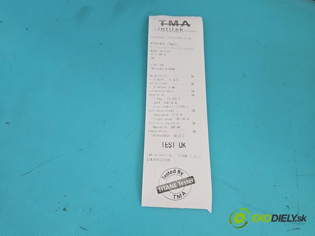 Mercedes B W246  2011-2018 2.1 cdi 136hp automatic 100 kW 2143 cm3 5- Alternator 0125711028 (Alternátor)