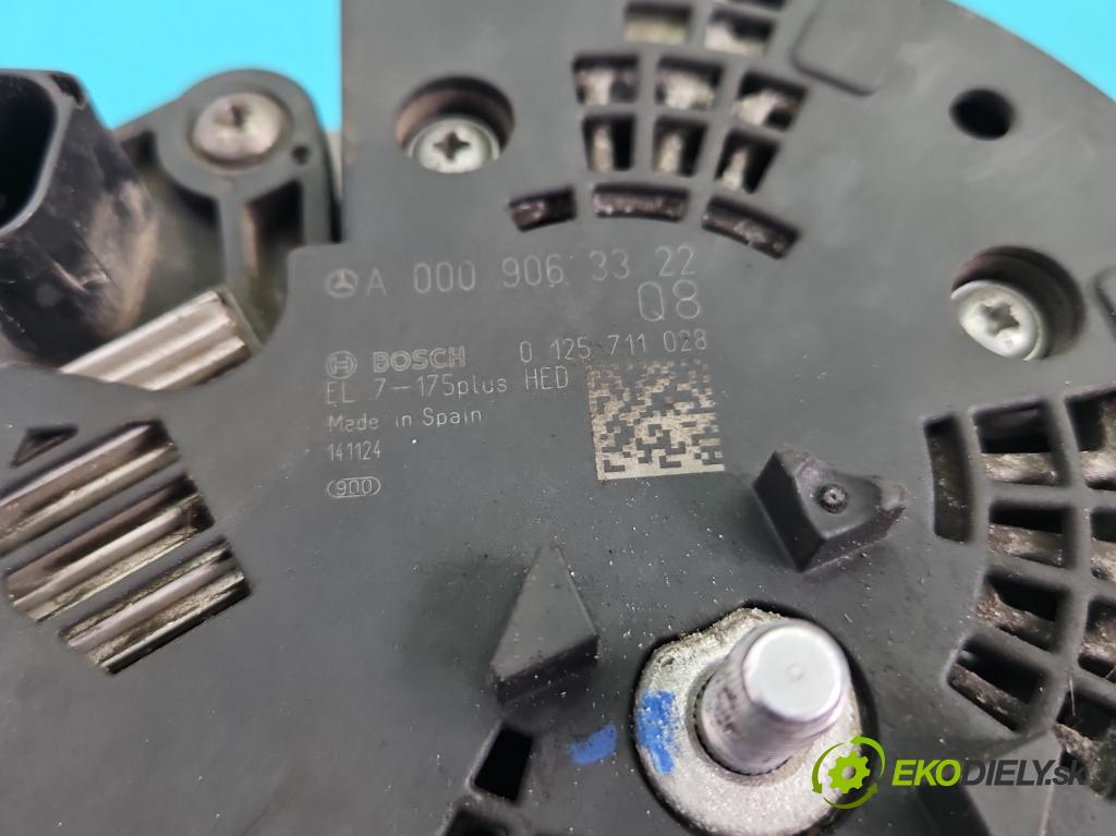 Mercedes B W246  2011-2018 2.1 cdi 136hp automatic 100 kW 2143 cm3 5- Alternator 0125711028 (Alternátor)