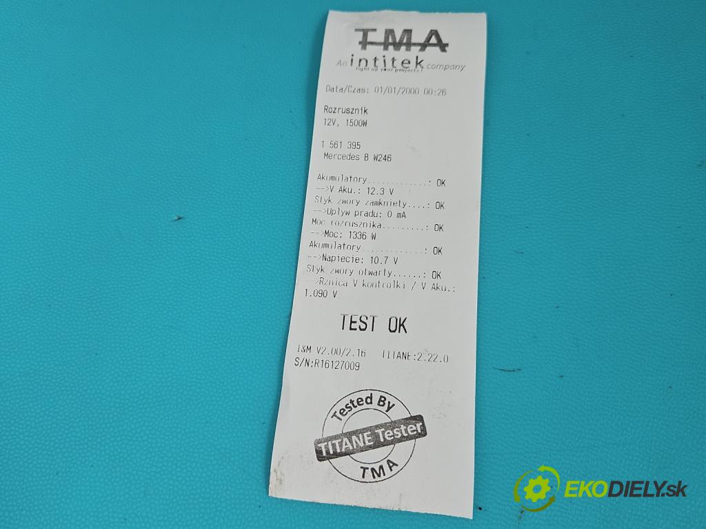 Mercedes B W246  2011-2018 2.1 cdi 136 HP automatic 100 kW 2143 cm3 5- štartér A6459060800 (Štartér)