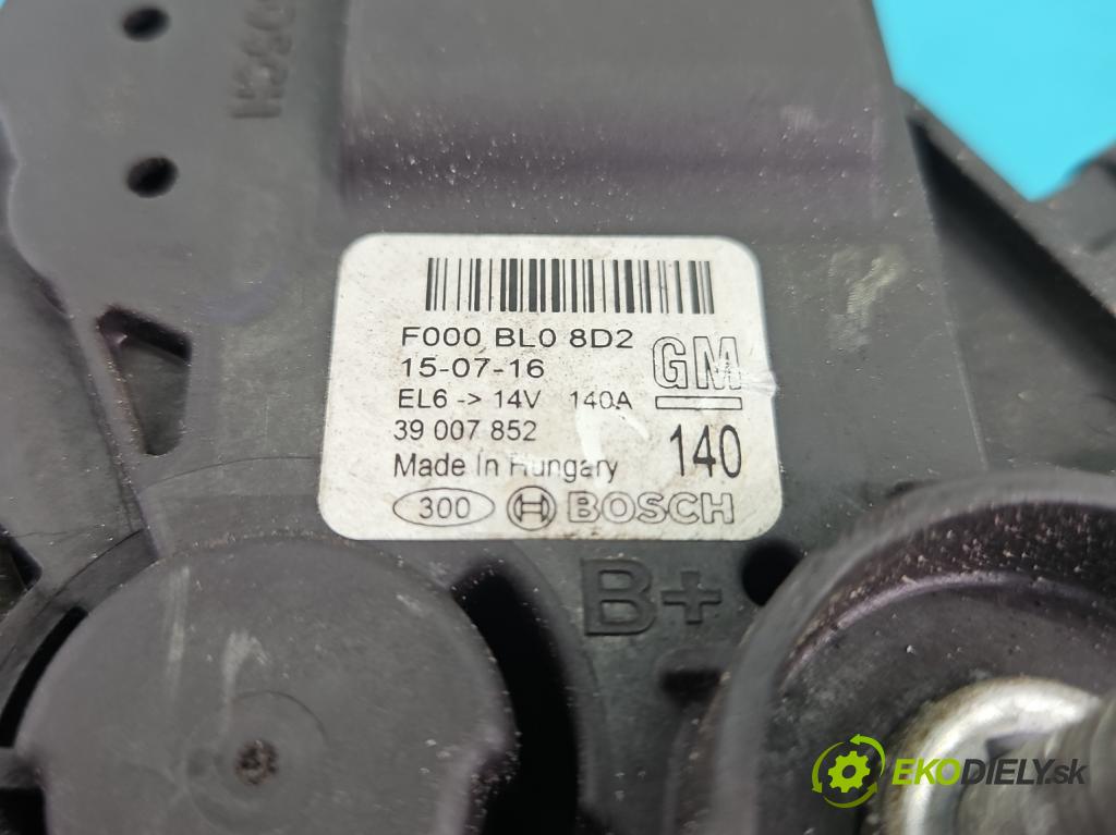 Opel Insignia A 2008-2017 2.0 cdti B20DTH 170 hp manual 125 kW 1956 cm3 5- Alternator 39007852 (Alternátor)