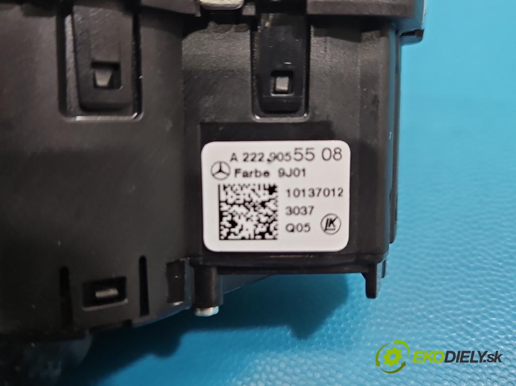 Mercedes E W213 2016-2023 2.0 CDI 194KM: automatic 143 kW 1950 cm3 4- prepínač světla: na doska: A2229055508