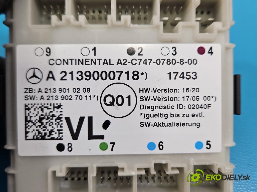 Mercedes E W213 2016-2023 2.0 CDI 194KM: automatic 143 kW 1950 cm3 4- riadiaca jednotka ostatné A2139000718