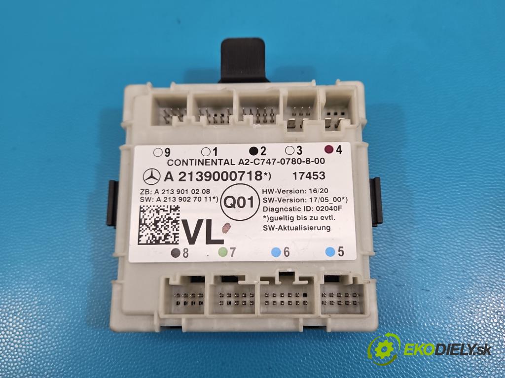 Mercedes E W213 2016-2023 2.0 CDI 194KM: automatic 143 kW 1950 cm3 4- riadiaca jednotka ostatné A2139000718