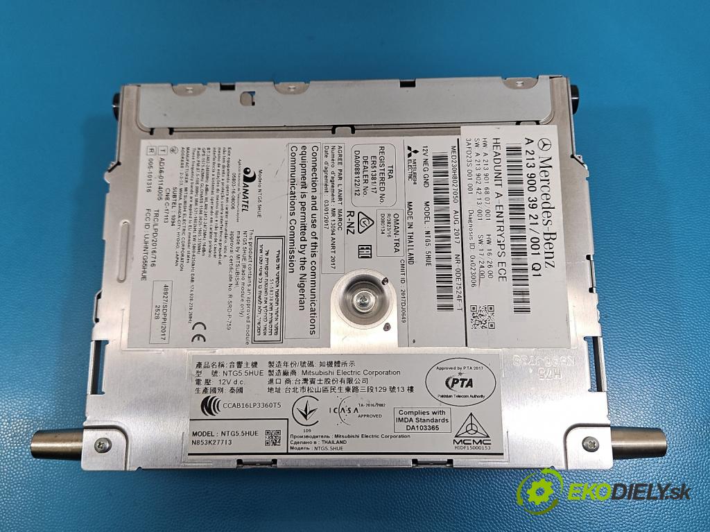 Mercedes E W213 2016-2023 2.0 CDI 194KM: automatic 143 kW 1950 cm3 4- Radio originál A2139003921