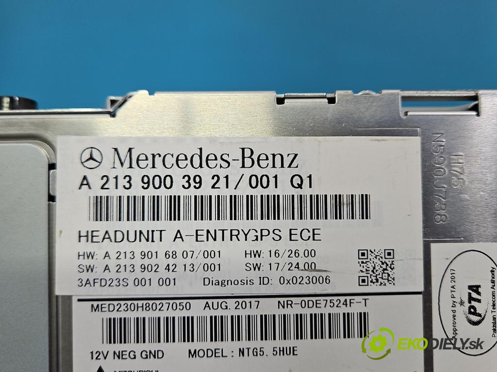 Mercedes E W213 2016-2023 2.0 CDI 194KM: automatic 143 kW 1950 cm3 4- Radio originál A2139003921