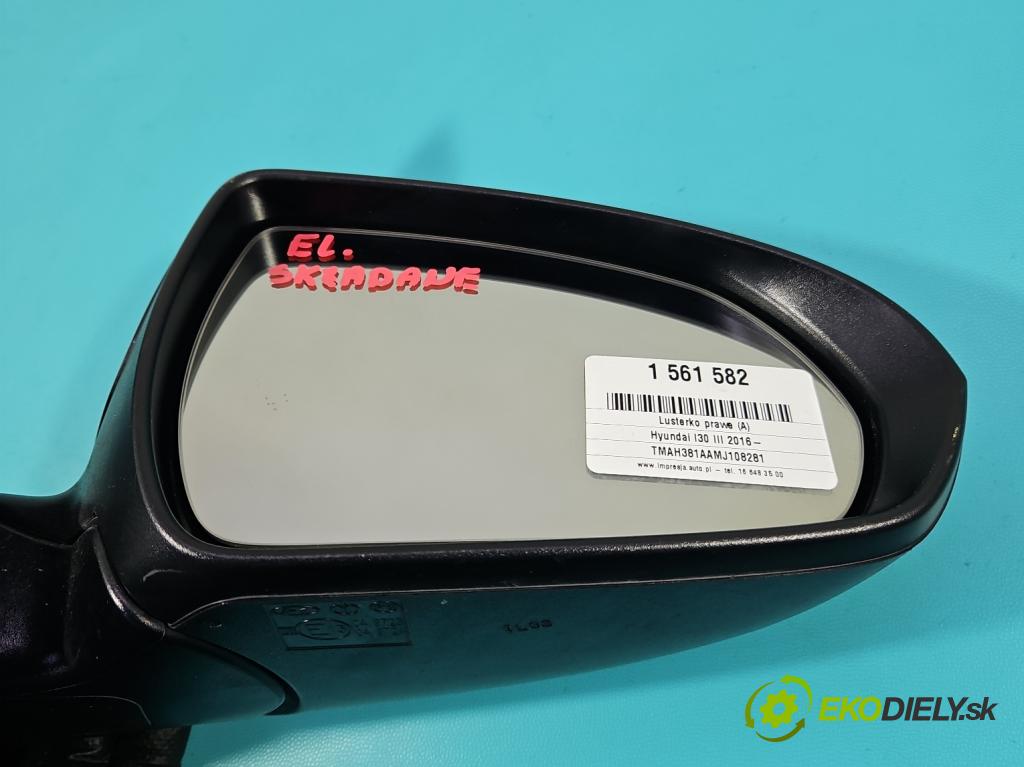 Hyundai I30 III 2016- 1.6 crdi 116 HP manual 85 kW 1598 cm3 5- zrkadlo pravé  (Kľučka dverí ostatné)