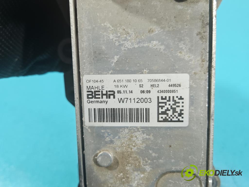 Mercedes B W246  2011-2018 2.1 cdi 136hp automatic 100 kW 2143 cm3 5- Základ: filtra olej: A6511801065 (Kryt olejového filtru)