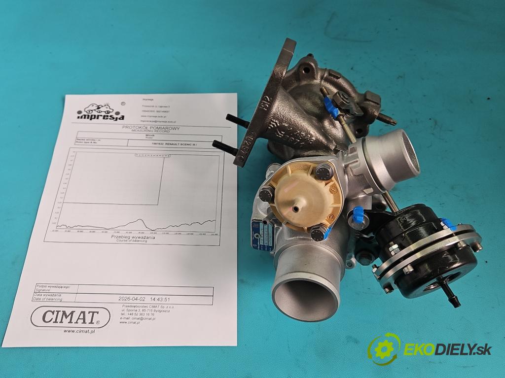 Renault Scenic III 2009-2016 1.4 131 HP manual 96 kW 1397 cm3 5- turbodúchadlo, turbo repasovaná 54399700077