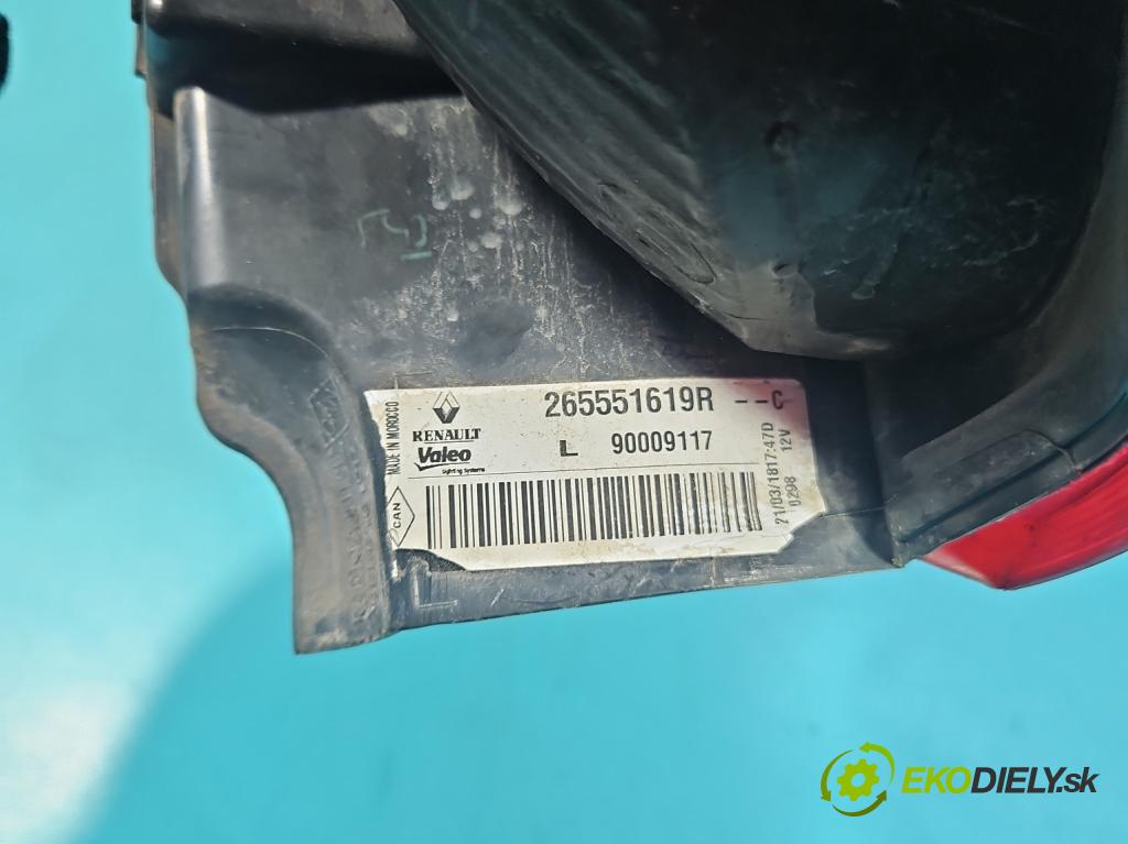 Dacia Dokker 2012- 1.6 16V 102 HP manual 75 kW 1598 cm3 5- svetlo / reflektor zadné ľavé 265551619R (Kľučka dverí ostatné)