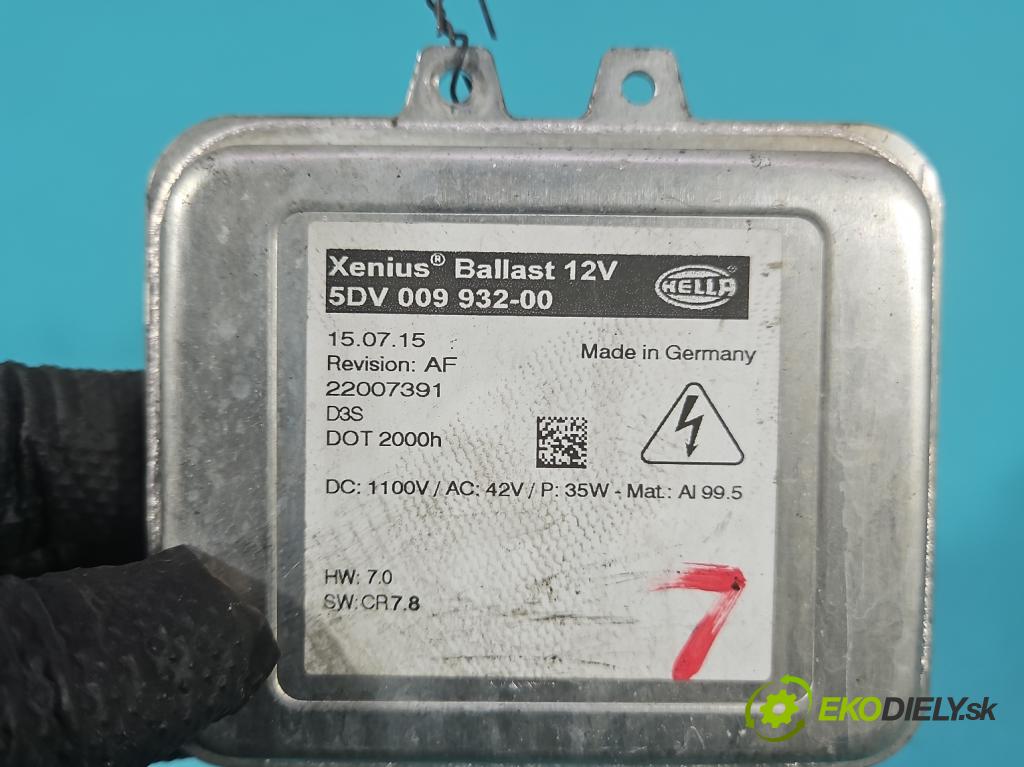 Opel Insignia A 2008-2017 2.0 cdti 170 HP manual 125 kW 1956 cm3 4- střídač: xenon 5DV009932-00 (Riadiaca jednotka xenónu)