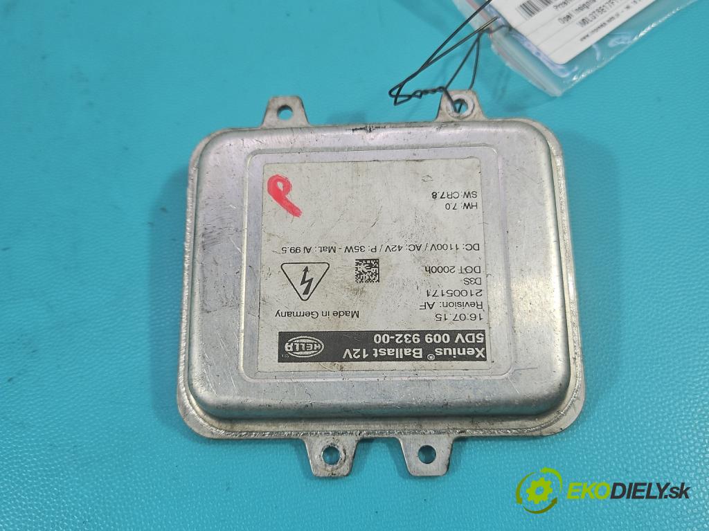 Opel Insignia A 2008-2017 2.0 cdti 170 HP manual 125 kW 1956 cm3 4- střídač: xenon 5DV009932-00 (Riadiaca jednotka xenónu)