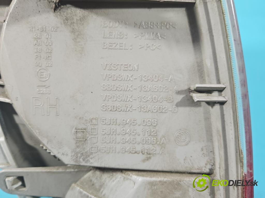 Skoda Rapid 2012-2019 1.2 TSI 86 HP manual 63 kW 1197 cm3 5- svetlo / reflektor zadné pravé 5JH945096 (Kľučka dverí ostatné)