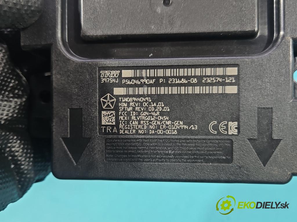 Jeep Cherokee KL 2013-2023 2.0 multijet: 140 HP manual 103 kW 1956 cm3 5- riadiaca jednotka vankúše: P56046990AF