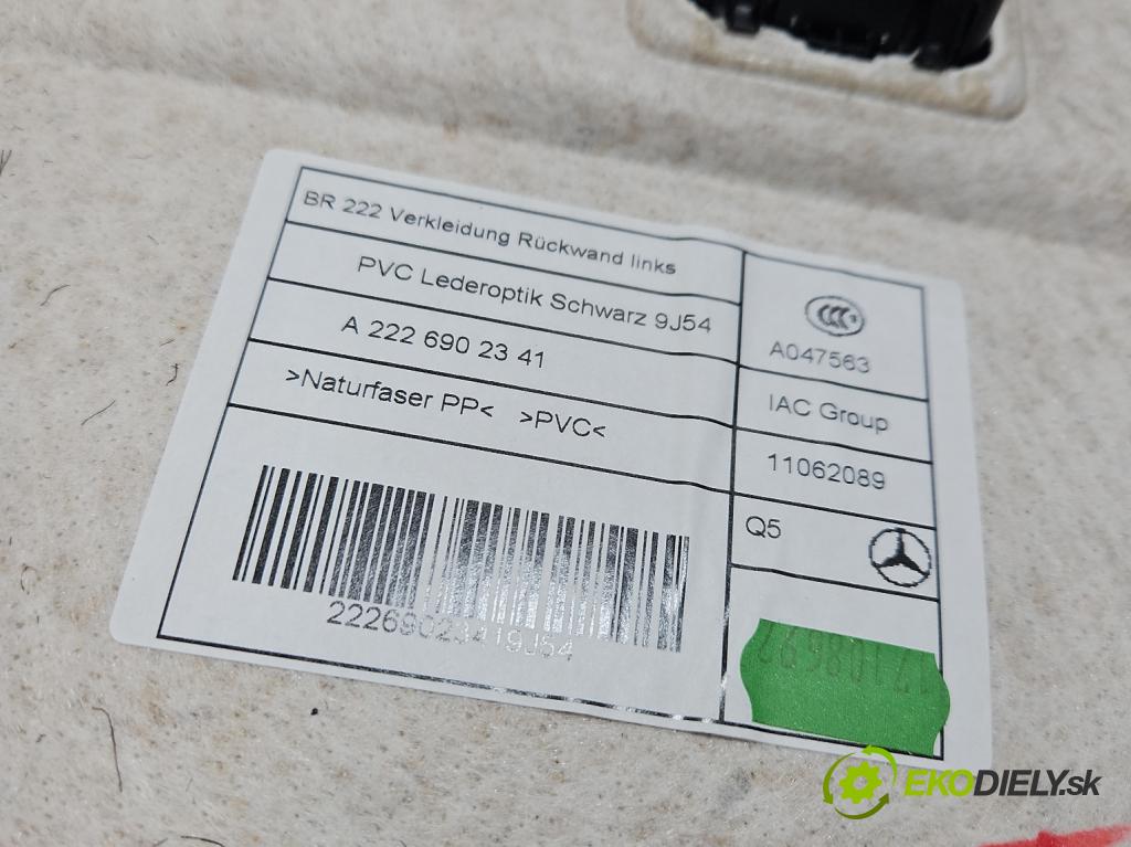 Mercedes S W222 2013-2020 3.0 cdi 656929 340KM: automatic 250 kW 2925 cm3 4- kryt A2226902341