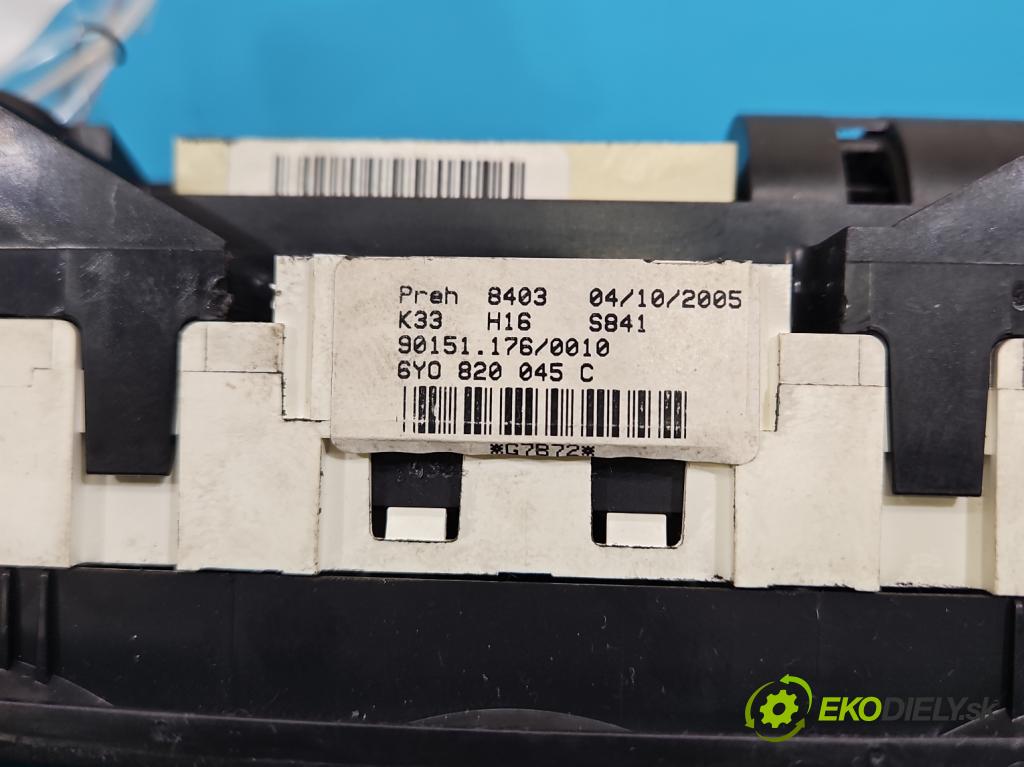 Skoda Fabia I 1999-2007 1.4 16V 75 HP manual 55 kW 1390 cm3 5- panel kúrenia 6Y0820045C