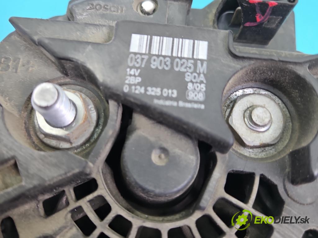 Skoda Fabia I 1999-2007 1.4 16V 75 HP manual 55 kW 1390 cm3 5- Alternator 0124325013 (Alternátor)