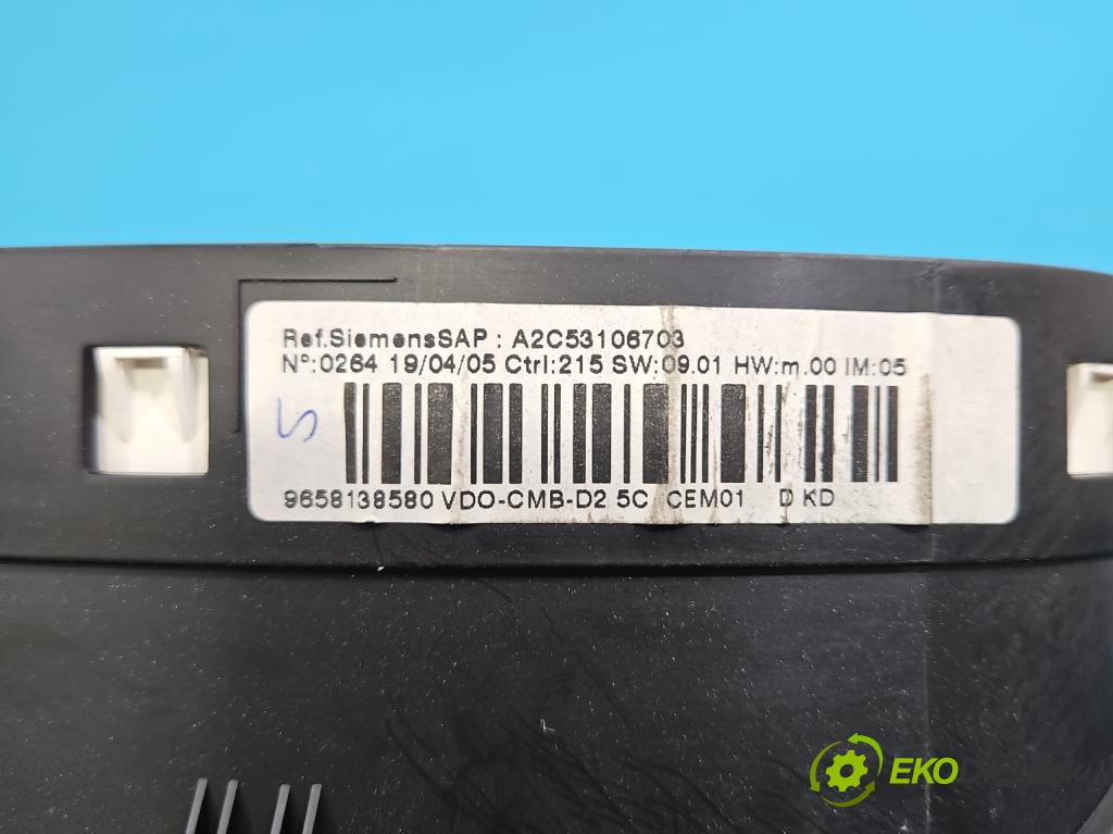 Peugeot 407 2.0 hdi 136hp manual 100 kW 1997 cm3 5- Přístrojová deska 9658138580 (Přístrojová deska)