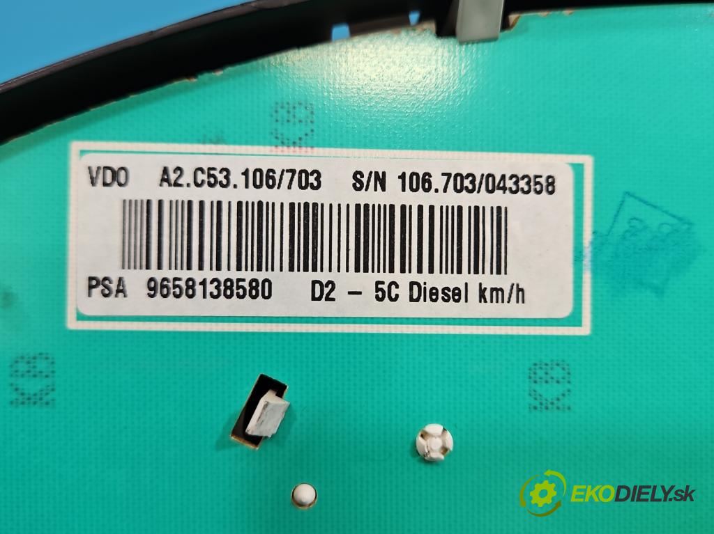 Peugeot 407 2.0 hdi 136hp manual 100 kW 1997 cm3 5- Přístrojová deska 9658138580 (Přístrojová deska)