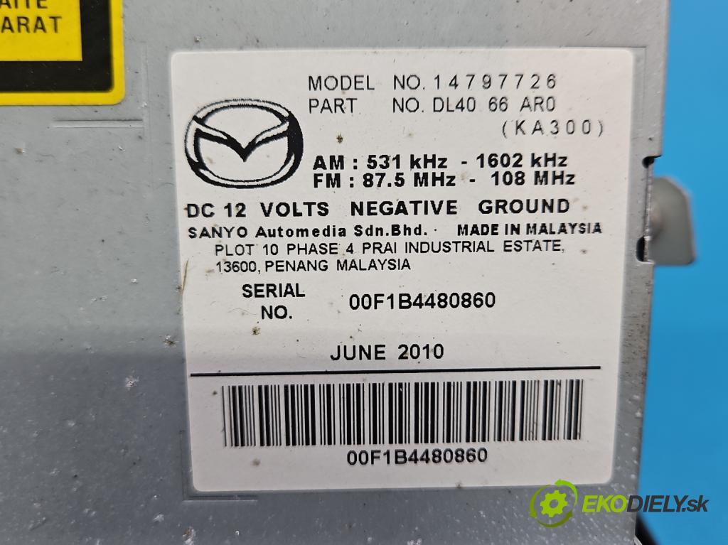 Mazda 2 II 2007-2014 1.3 16V 75 HP manual 55 kW 1349 cm3 5- Radio originál 14797726