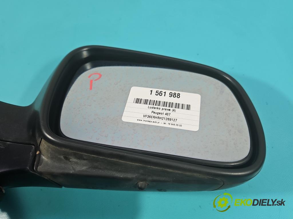 Peugeot 407 2.0 hdi 136 HP manual 100 kW 1997 cm3 5- zrkadlo pravé  (Kľučka dverí ostatné)
