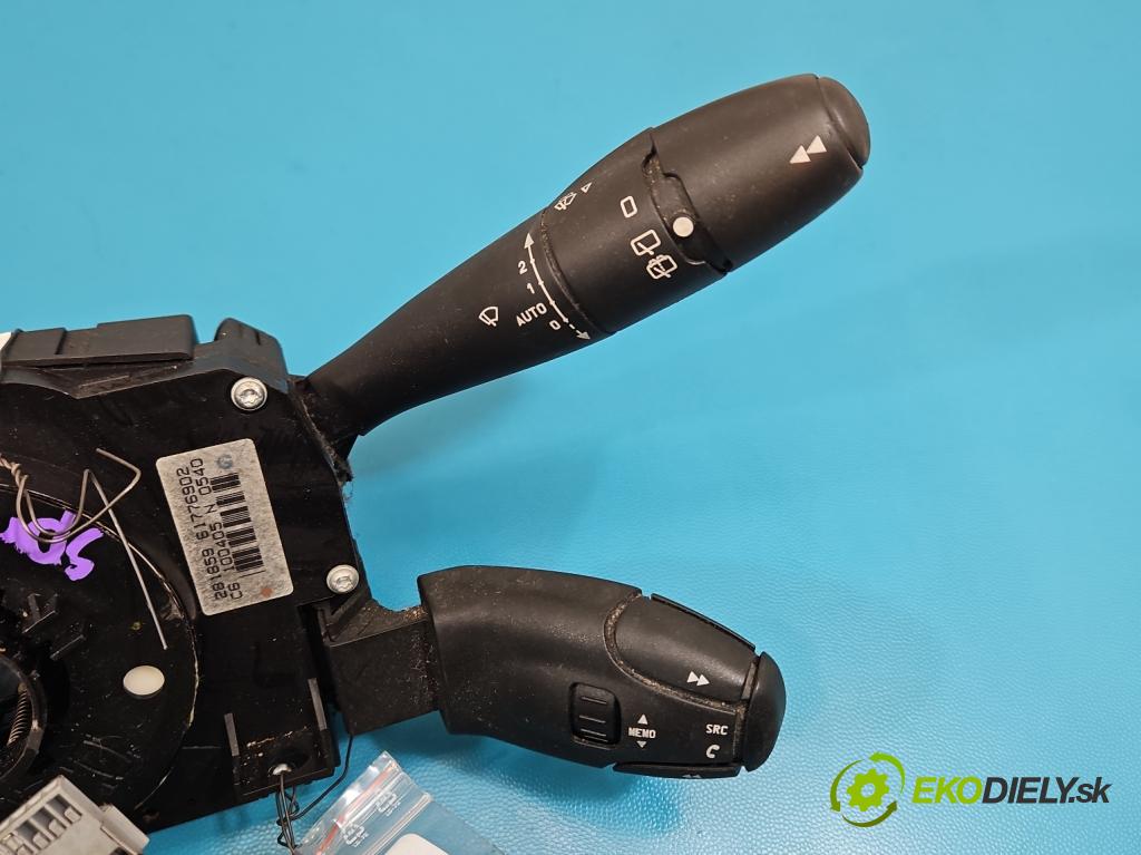 Peugeot 407 2.0 hdi 136 HP manual 100 kW 1997 cm3 5- prepínač komplex: 96592429XT (Prepínacie páčky pod volantom)