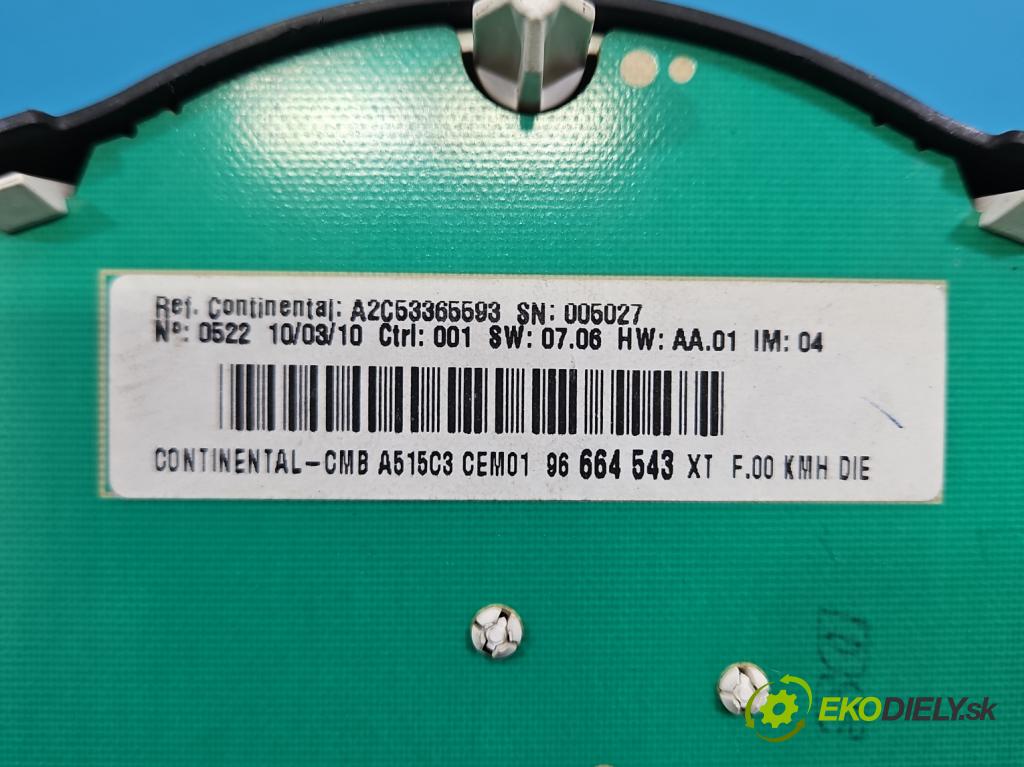 Citroen DS3 2010-2016 1.6 hdi 92 hp manual 68 kW 1560 cm3 3- Přístrojová deska 96664543XT (Přístrojová deska)