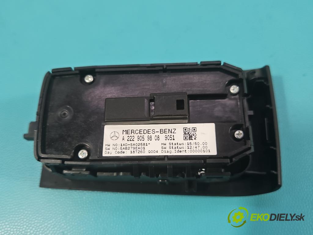 Mercedes S W222 2013-2020 3.0 cdi (656929) 340KM: automatic 250 kW 2925 cm3 4- prepínač okien spätných zrkadiel A2229059808