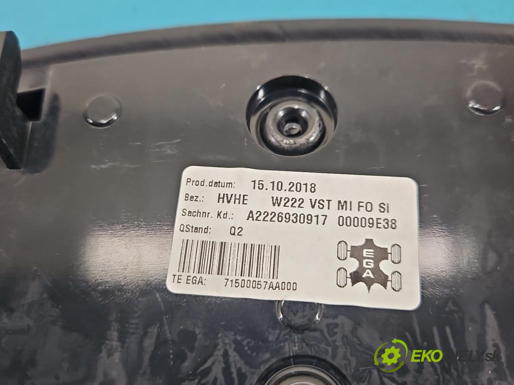 Mercedes S W222 2013-2020 3.0 cdi 656929 340KM: automatic 250 kW 2925 cm3 4- kryt A2226930917