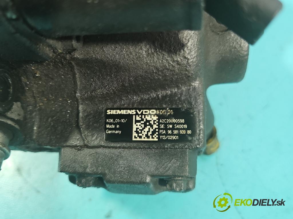 Peugeot 407 2.0 hdi 136 HP manual 100 kW 1997 cm3 5- čerpadlo vstrekovacia 9658193980 (Vstrekovacie čerpadlo)