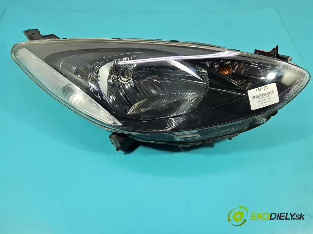 Mazda 2 II 2007-2014 1.3 16V 75 HP manual 55 kW 1349 cm3 5- Reflektor: pravý  (Svetlo predné pravé)